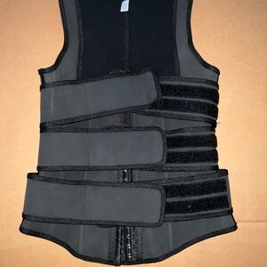Black Waist Trainer Vest with Adjustable Velcro Straps